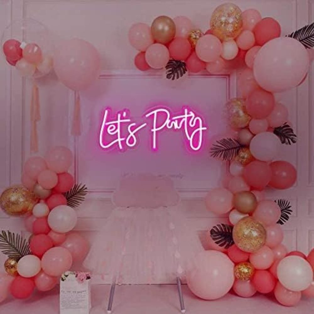 Lets Party LED Neon Cute Room/Event Wedding/Birthday/Graduation/Babyshower Decor - Picture 3 of 4